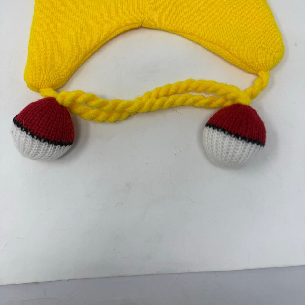 Pokémon Pikachu Laplander Hat One Size Yellow Poké Ball Tassels Kawaii Cosplay - Picture 7 of 8